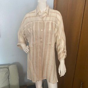 Tahari Linen Swim Cover/Oversized Shirt